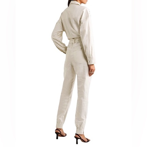 IRO Belted Embellished Linen And Cotton-Blend Jumpsuit - Picture 3 of 10